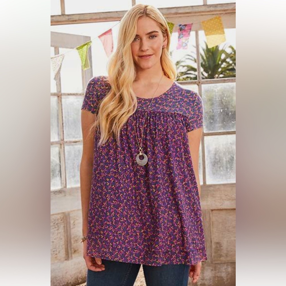 Matilda Jane Purple Smocked Cap Sleeve Blouse